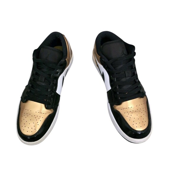Nike Air Jordan 1 Low Gold Toe Mens Size 11 Metallic Gold Black White CQ9447 700 main image 13